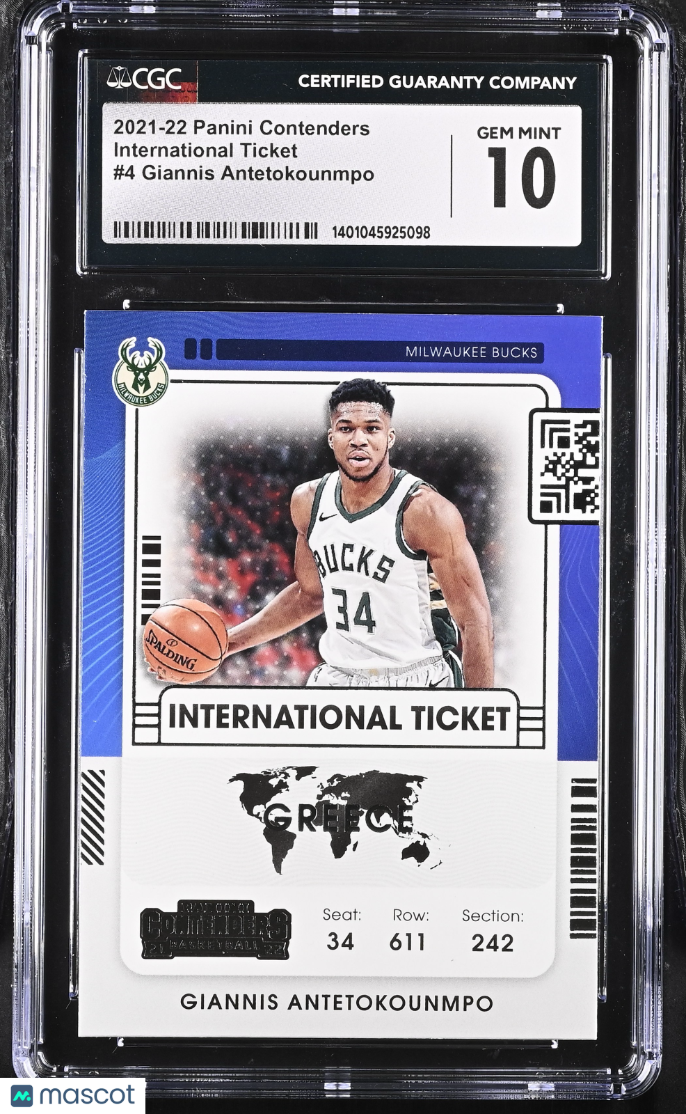 2021 Contenders Giannis Antetokounmpo #4 Basketball CGC 10