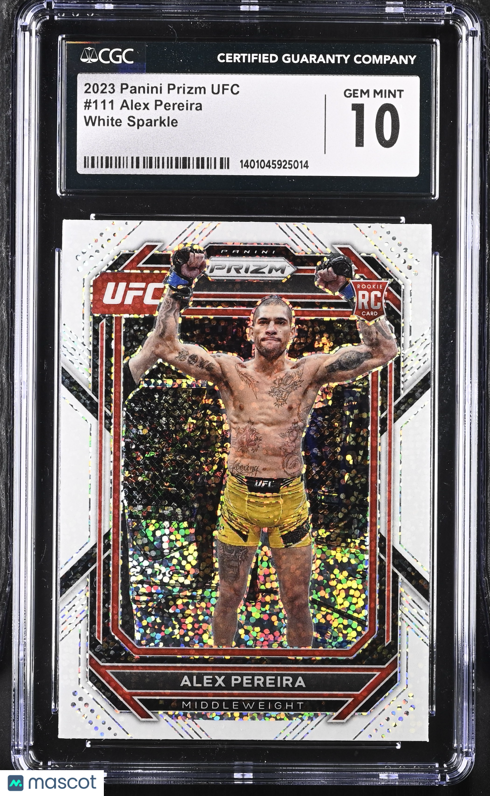 2023 Prizm UFC Alex Pereira #111 White Sparkle MMA CGC 10