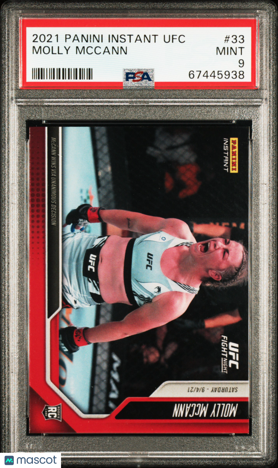 2021 Panini Instant UFC Molly Mccann #33 /136 Boxing/Wrestling PSA 9