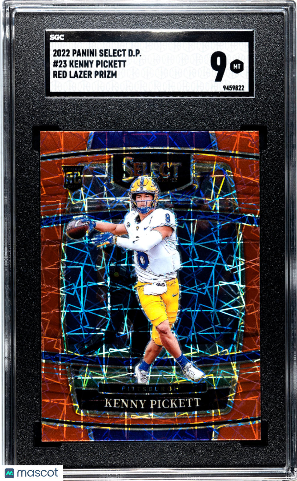 2022 Panini Select Draft Picks Kenny Pickett #23 Red Lazer Prizm Football SGC 9