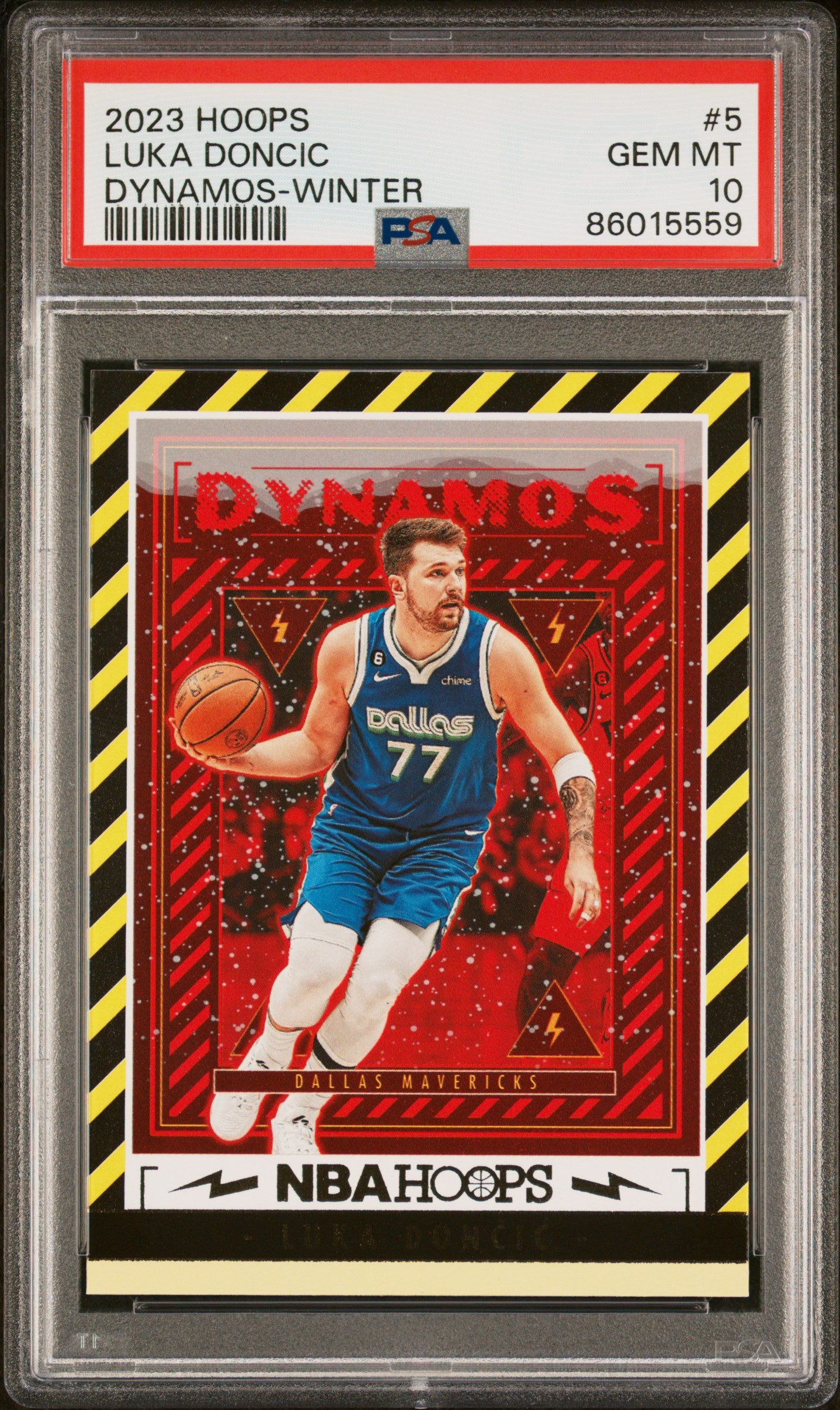 2023 Panini NBA Hoops Dynamos Luka Doncic #5 Winter Basketball PSA 10